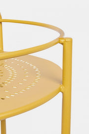 Carrello per bottiglie in acciaio Giallo Ocra
