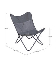 Poltrona butterfly campeggio gabicce grigio 77,5x81x89h cm