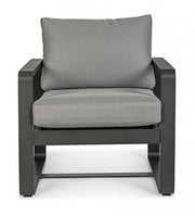 Poltrona da giardino in alluminio Antracite MERRIGAN YK13 74x78x h84 cm