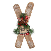 Sci legno con pigne cm20,3x38,1x6,4