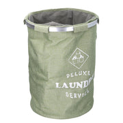 Cestone tessuto sacco verde tondo pieghevole cm ø40h55