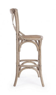 Sgabello bar grigio in legno stile naturale