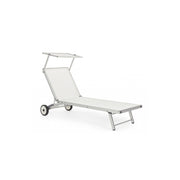 Lettino Cross con ruote in alluminio bianco