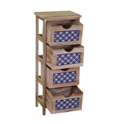 Mobiletto cassettiera legno grezzo 4 cassetti cm 23 x 30 x h 77