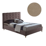 Letto matrimoniale contenitore Clup Monaco tessuto tortora