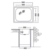 Lavello da cucina una vasca in acciaio inox satinato da incasso 40x50 cm(N20535) EFFEZ