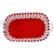 Cesto vimini rosso ovale cm60x37h14