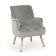 Poltrona vintage da soggiorno in velluto Grigio ADELINE 60x67x h79 cm