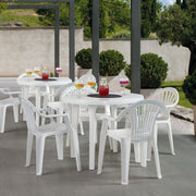 Tavolo rotondo in polipropilene per esterno Bianco BRAGA diametro 90x h72 cm