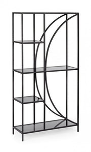 Libreria 4 piani metallo nero Korvet