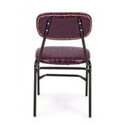 Sedia Debbie bordeaux vintage in ecopelle