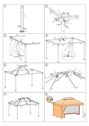 Gazebo lusso 3x4m con zanzarieta e telo 400g/m2