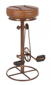Sgabello bar cycle rame in pelle stile design