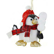 Pinguino con berretto rosso nbr-1241 cm. 13 x 13 h 15