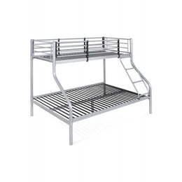 Letto a castello in acciaio verniciato grigio in tubolare d’acciaio 140x190xh.160 cm