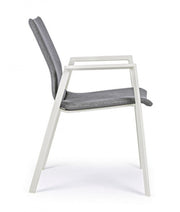 Sedia da giardino esterno bianco grigio impilabile