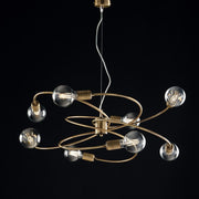 Lampadario a sospensione in ferro Bronzo Spazzolato otto luci 70x h33 cm