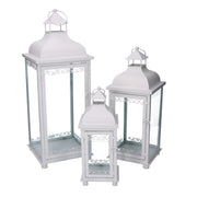 Lanterna metallo 1-3 bianco cm20x20h53,2