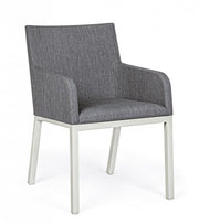 Sedia in alluminio verniciata a polvere grigio cm 55x 62x 82h