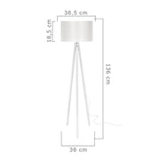 Lampada a piantana treppiedi in legno e tessuto Bianco RODI 36x h136 cm