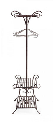 Attaccapanni in acciaio Marrone tre ripiani Marrone MELANIE 55x46x h170 cm