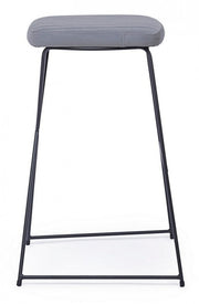 Sgabello da Bar in acciaio e velluto Grigio KINSLEY 40x46 h76 cm