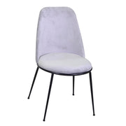 Sedia design  velluto e metallo  rotterdam grigio