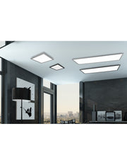 Plafoniera Applique Rettangolare Moderna Led Dimmer 34w Alpha Alluminio Trio Lighting