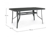 Tavolo per esterno Martinez 150x90xH70cm