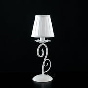 Lumetto comodino  in ferro Bianco shabby paralume Bianco  13x h28cm