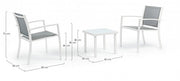 Set 3 pezzi da giardino salotto in metallo Auri bianco