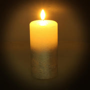 Candela paraffina led argento cm ø8h18