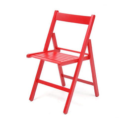 Sedia pieghevole in faggio di alta qualita colore rosso 43x48xh.79 cm
