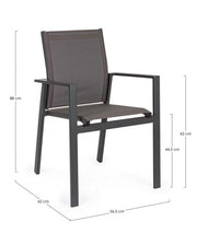 Sedia con braccioli Crozet da esterno dark antracite