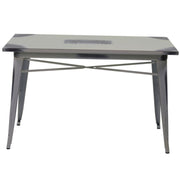 Tavolo bristol stile industriale con piano bianco antico h76 cm