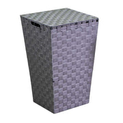 Cestone poliestere grigio foderato quadro cm33x33h53