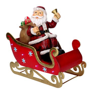 Babbo natale metallo slitta rosso cm32x17h29