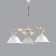 Lampadario a sospensione in ferro Avorio Oro tre luci 78x h34 cm