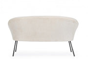 Divano acciaio velluto bianco Aiko Velvet cm 142 x 80 x 75