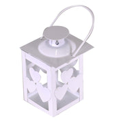 Lanterna metallo natale bianco confezione 3 pezzi quadro cm7,5x7,5h11