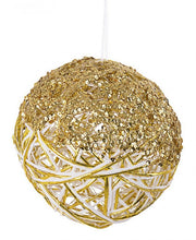 12x Decorazione Sferica Glittery Bia