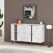 Madia 4 ante Dune colore bianco L 123 x P 35 x 77,4 H cm