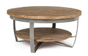 Tavolino tondo in metallo stile industrial cm 90