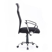 Poltrona ufficio Reverso2 con rivestimento in ecopelle e schienale in rete nero  64x66x100 cm
