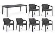 Set tavolo + 6 sedie Cordova antracite