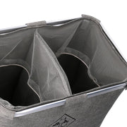 Cestone tessuto sacco grigio doppio pieghevole cm 54x34.5h50.5