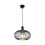Lampada a sospensione Terla MDL3674 con struttura in ferro e diffusore in vetro
