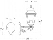 Applique Media In Alto E27  linea old  nero