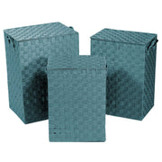 Cestone poliestere 1-3 verde acqua foderato rettangolare cm 40x30h55