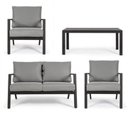 Set da giardino salotto antracite YK13 4 pezzi